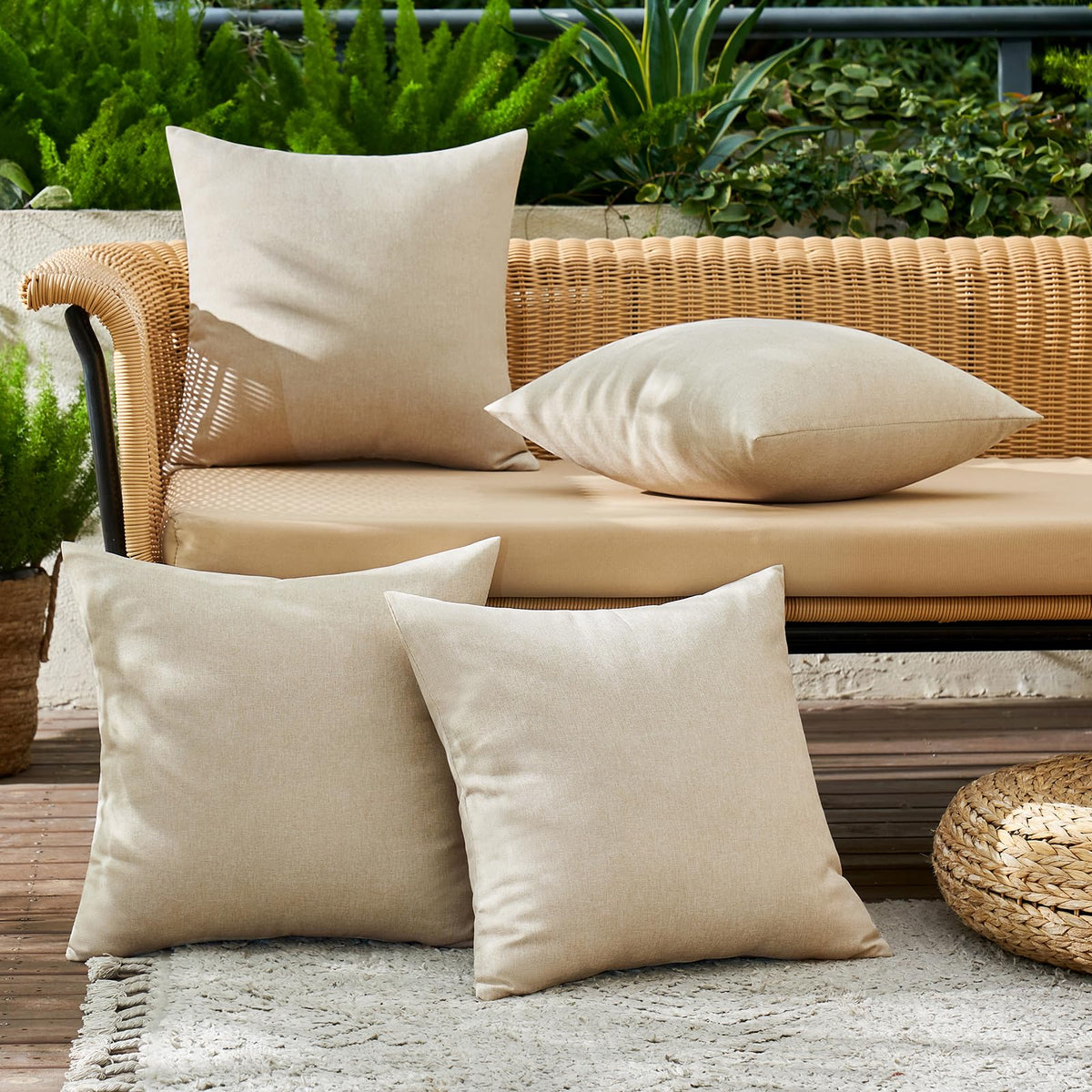 MIULEE sage pillow cover suitable for garden seating and protection