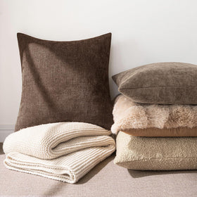 MIULEE decorative pillow cover two-pack in chocolate brown fits modern rustic spaces