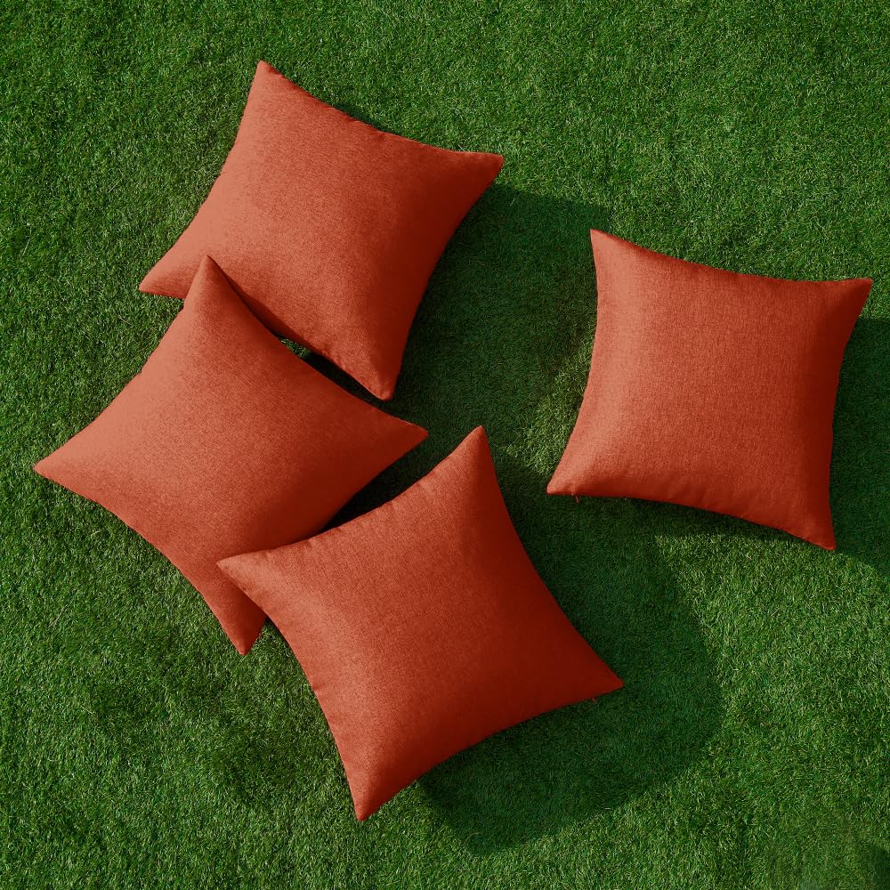 MIULEE patio decor pillow cover in burnt orange for porch and garden