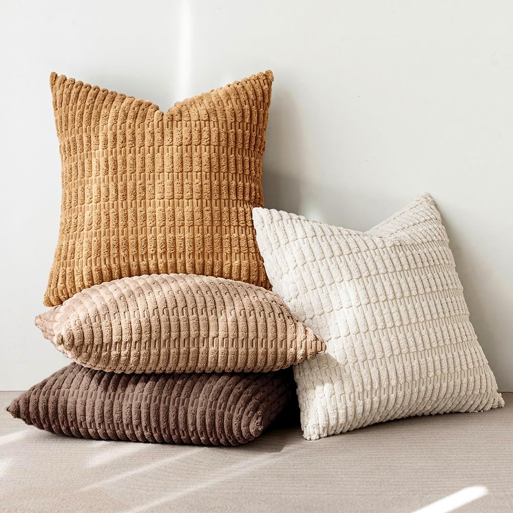 MIULEE 4-pack neutral pillow covers set for versatile decorating