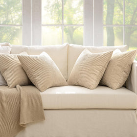 MIULEE set of four beige corduroy pillow covers for coordinated interiors