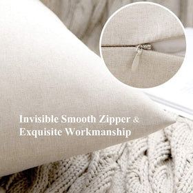 MIULEE solid beige pillow cover on sofa to simplify outdoor styling