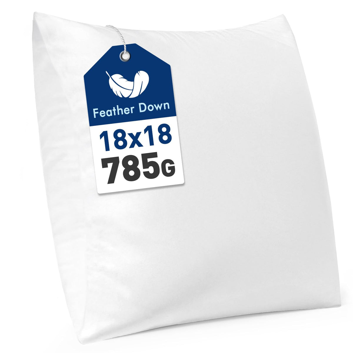 MIULEE pillow insert 18x18 loft closeup shows plush feather-down fill for comfort.