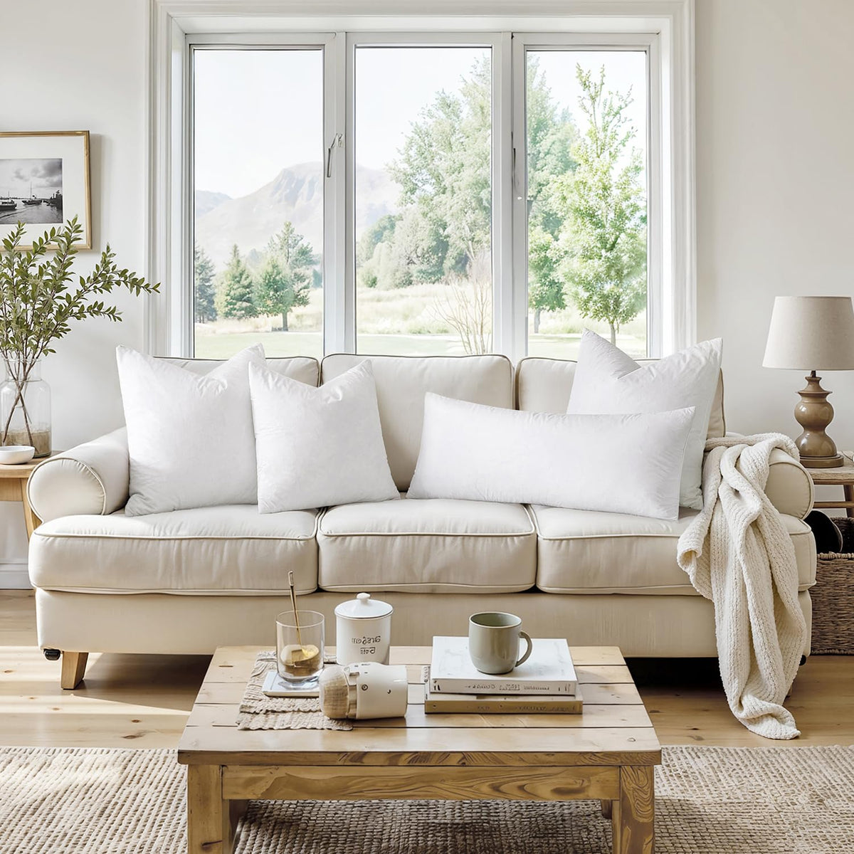 MIULEE pillow insert on bed or sofa enhances relaxation and back comfort