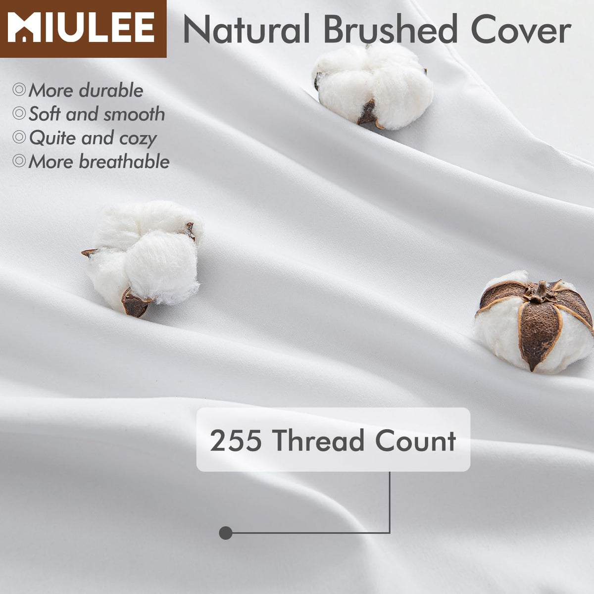 MIULEE pillow insert being fluffed after vacuum packaging to restore loft