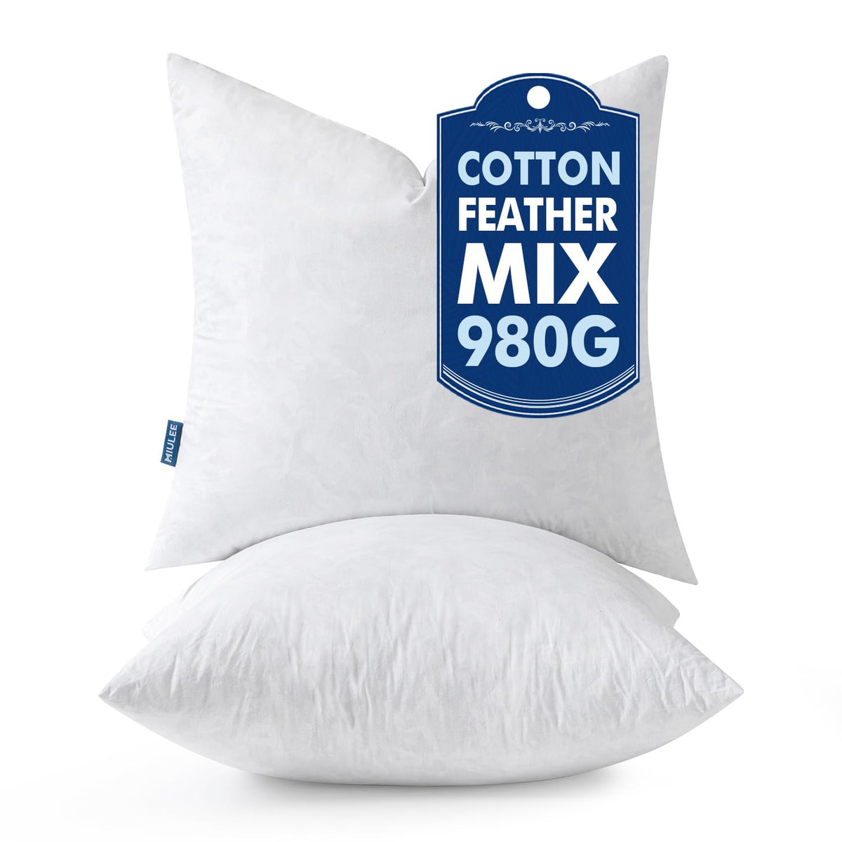MIULEE pillow inserts 22x22 pack-2 offer balanced support for sofas and beds