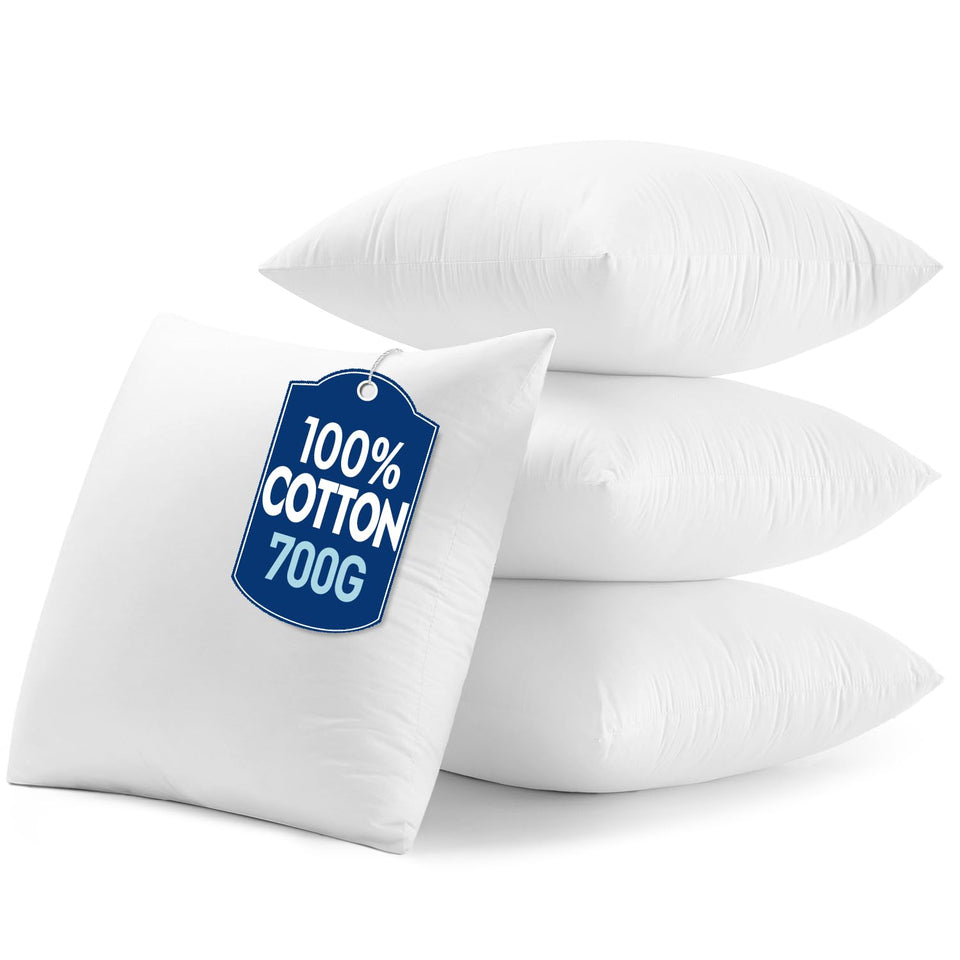 MiULEE pillow inserts set of four, front view on sofa for plush support.