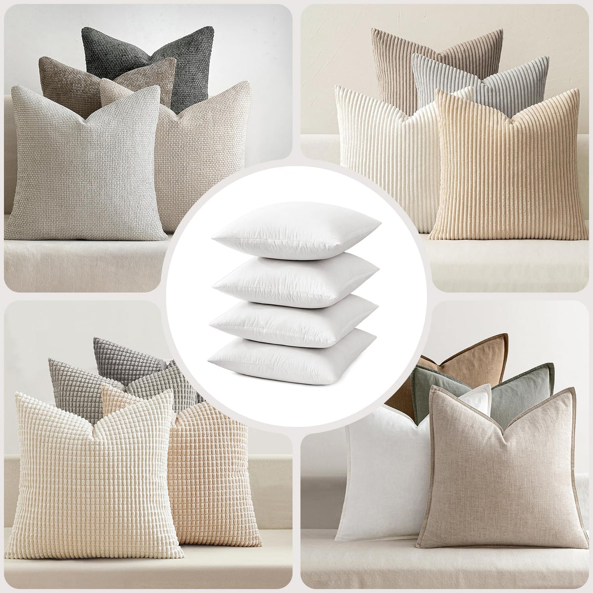 MIULEE pillow inserts on sofa boost decor and comfort
