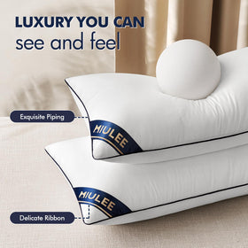 MIULEE pillow inserts soft texture with navy piping detail