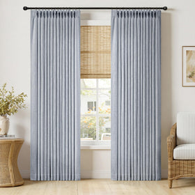 MIULEE pinch-pleated linen curtains with 84-inch length provide tailored drape and light diffusion.