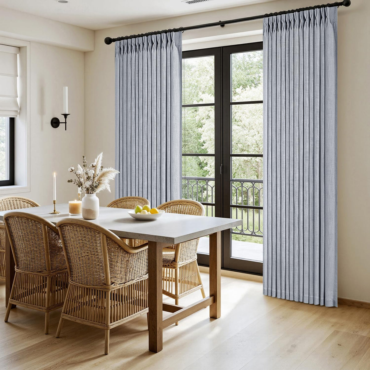 MIULEE privacy-enhancing curtains soften sunlight while maintaining outdoor visibility.