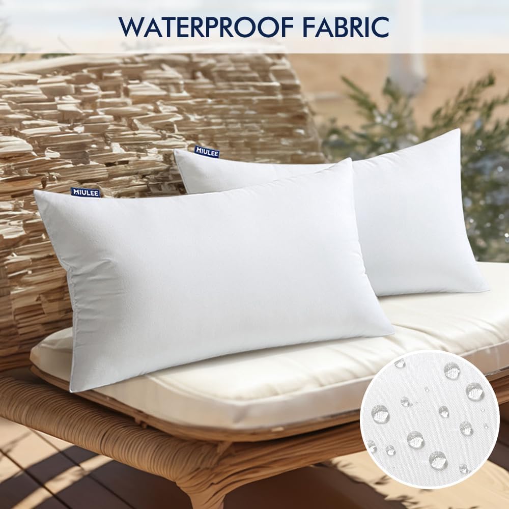 MIULEE rectangle lumbar garden pillow inserts add decorative support for patios
