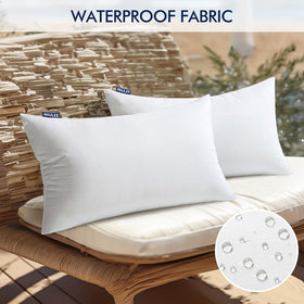MIULEE rectangle lumbar garden pillow inserts add decorative support for patios