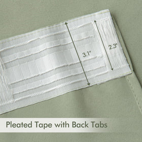 MIULEE sage green curtains back tab style for a sleek concealed rod look.