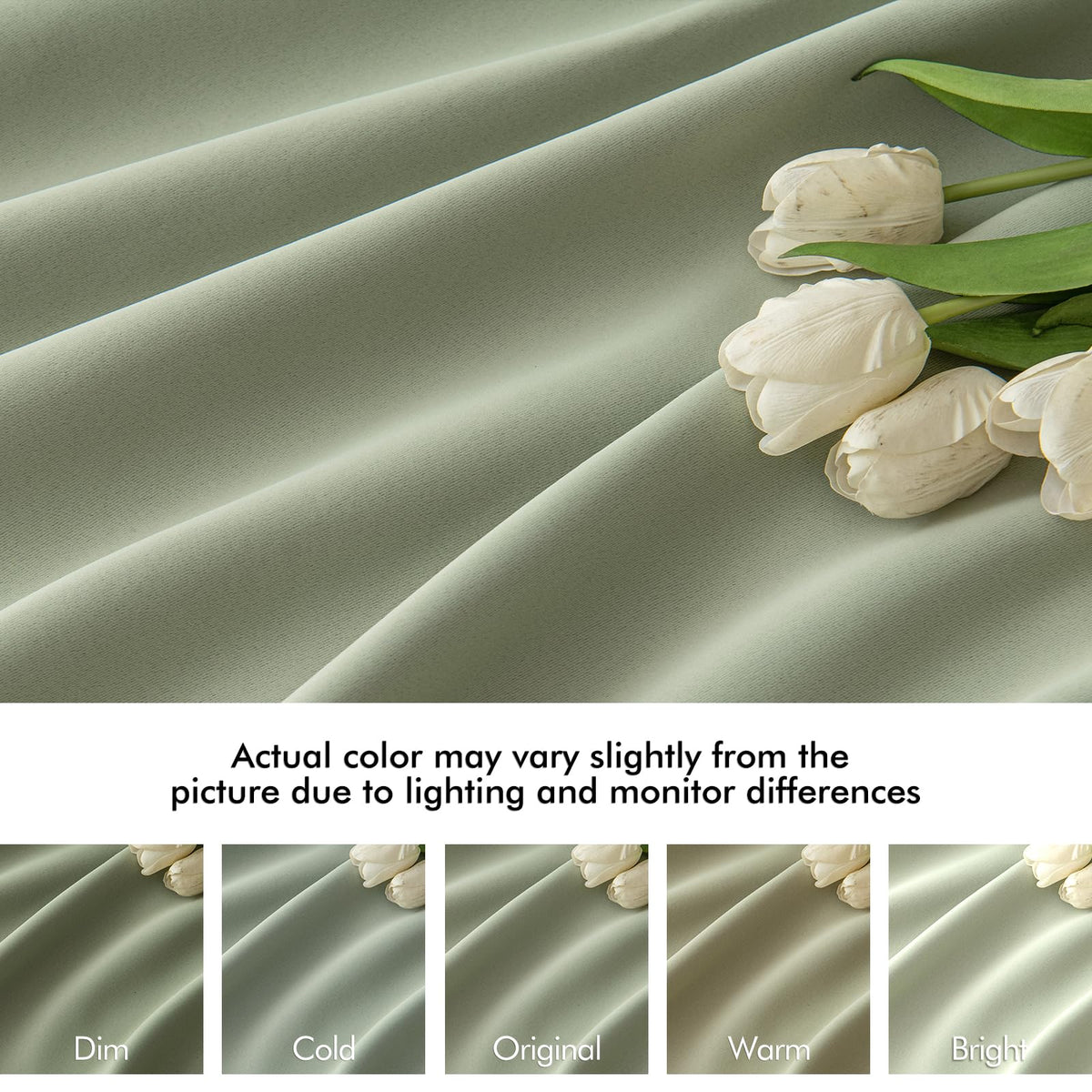 MIULEE sage green curtains fabric panel showcases subtle texture for a refined look.