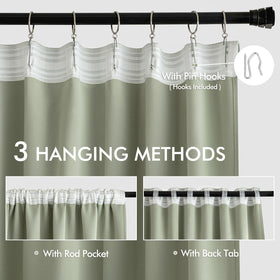 MIULEE sage green curtains with rod pocket provide easy installation on standard rods.