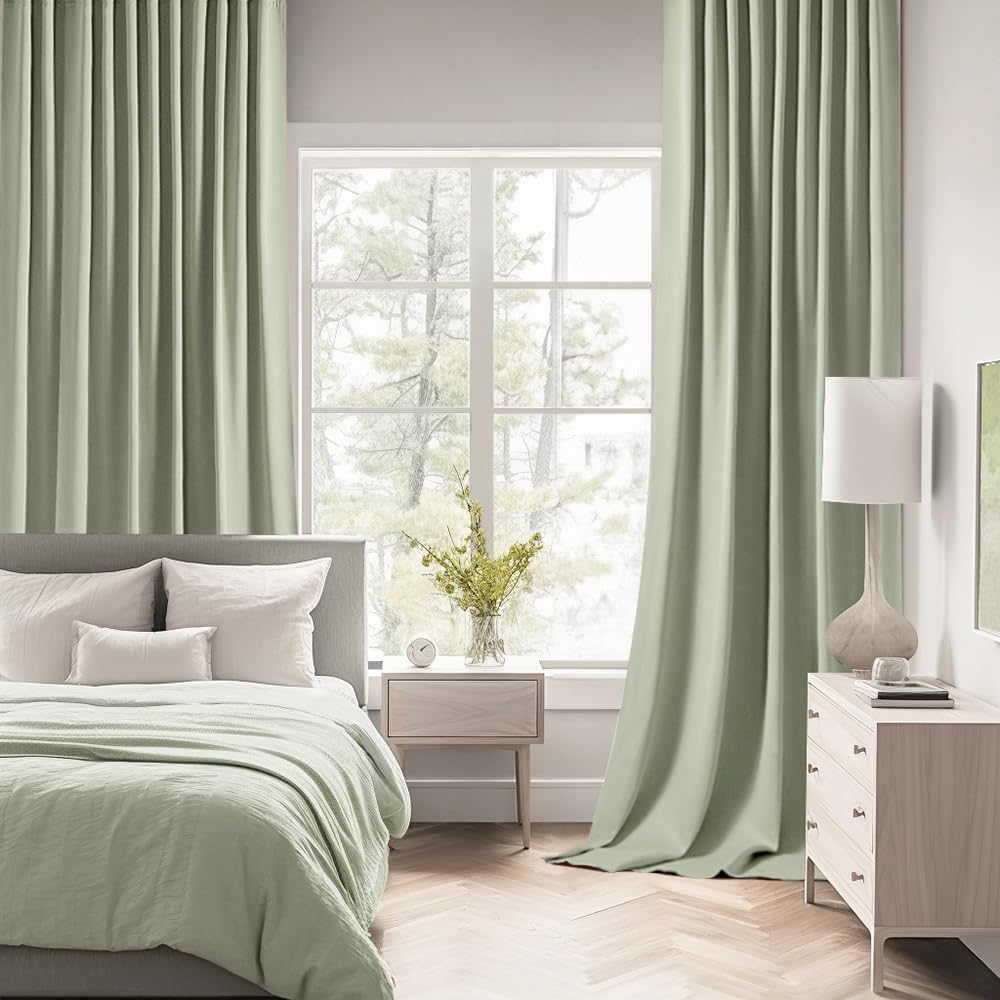 MIULEE sage green curtains top design highlight for versatile hanging options in modern rooms.