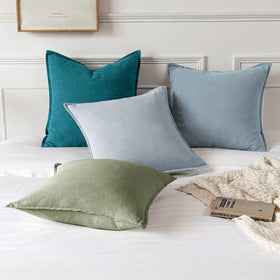 MIULEE sage green linen pillow cover living room styling idea