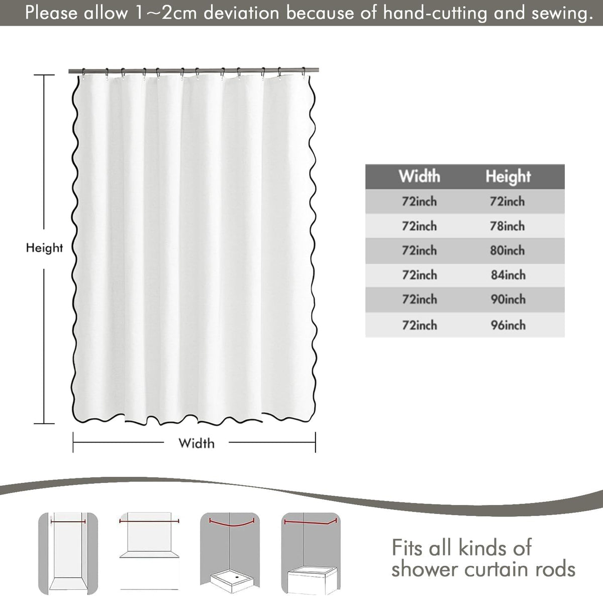MIULEE scalloped edges and precise stitching enhance bathroom decor.