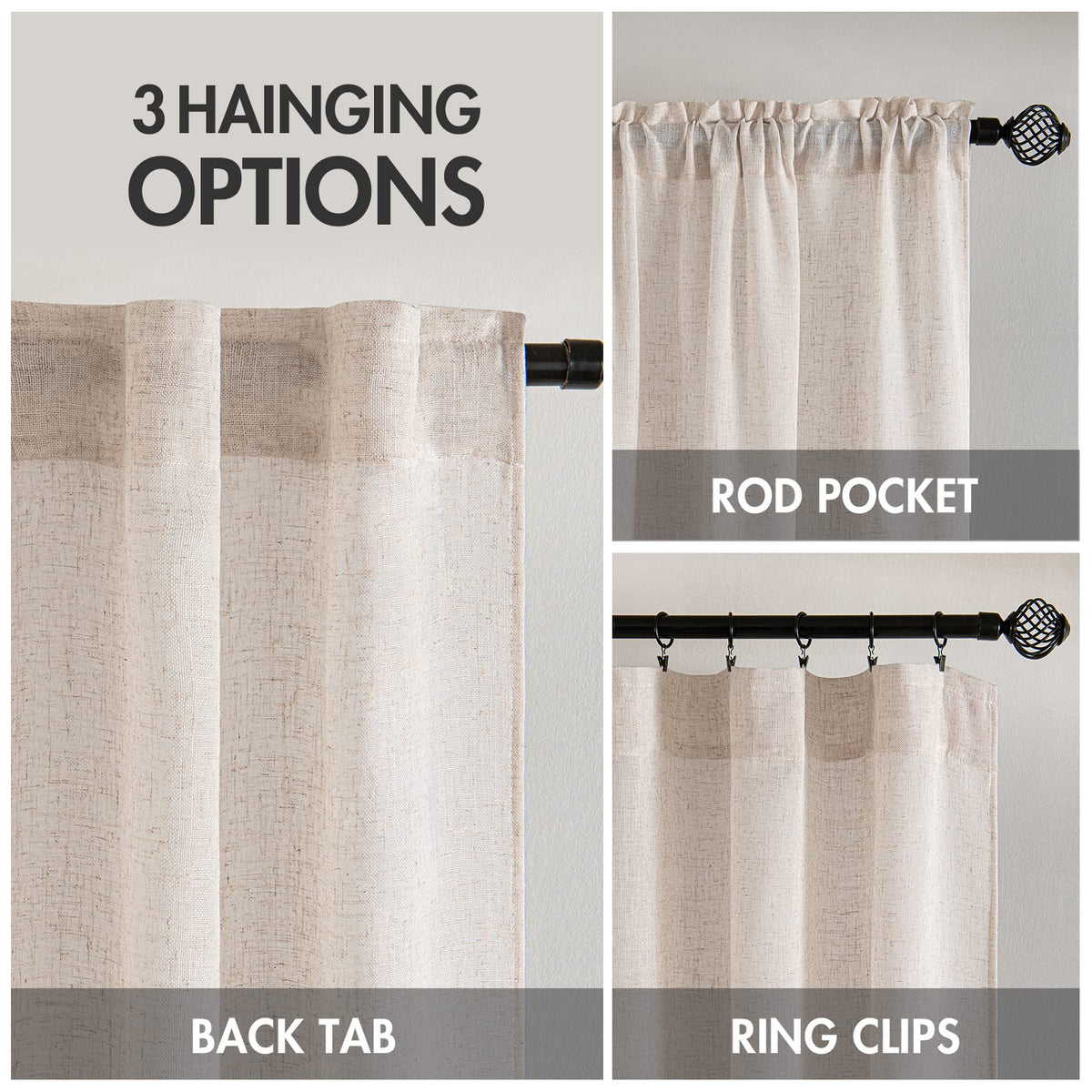 MIULEE semi-sheer curtains diffusing light while maintaining privacy in a bright room