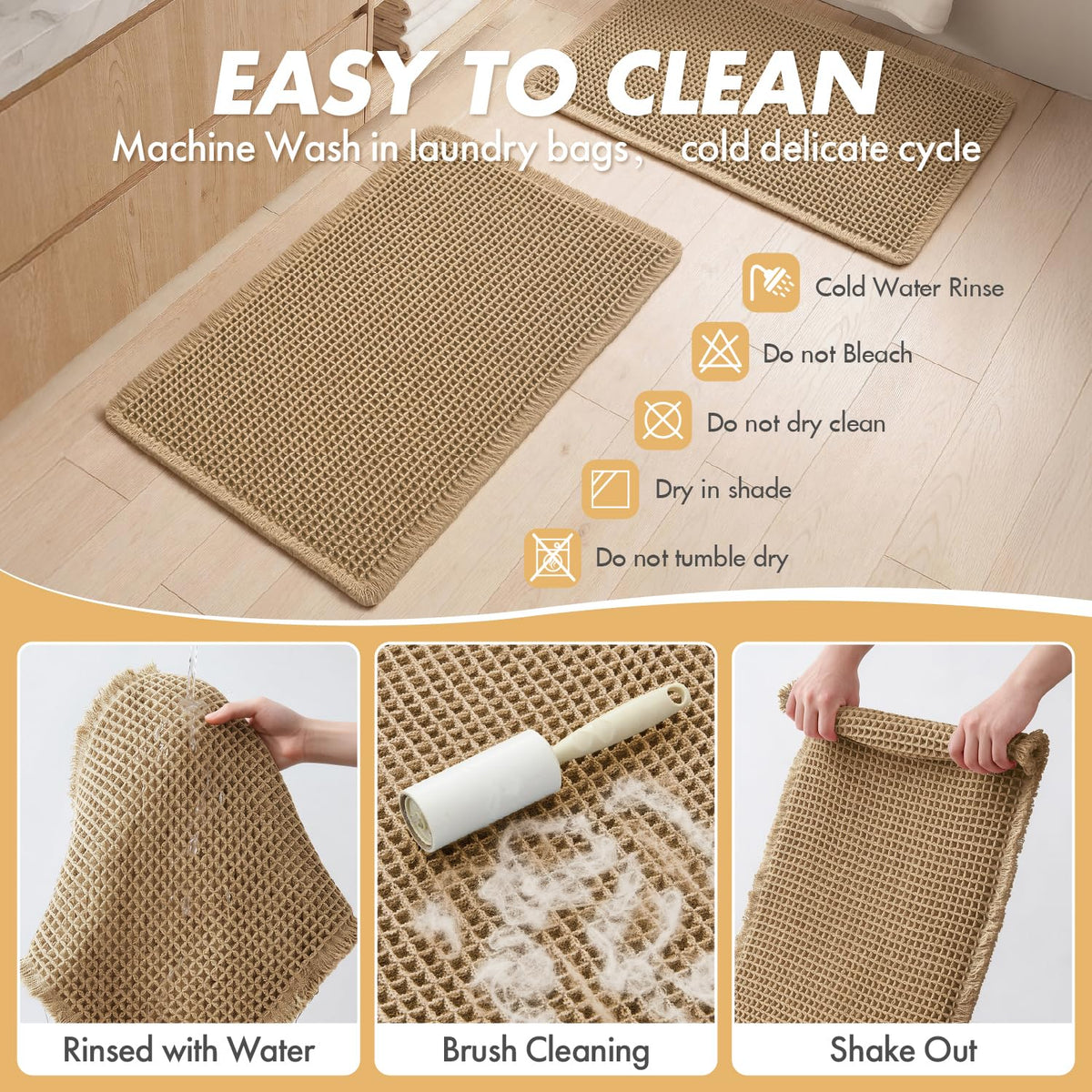 MIULEE set of 2 bath rugs for bathroom floor, versatile and stylish.