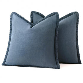 MIULEE set of 2 pillow covers displayed on bed for cohesive styling.