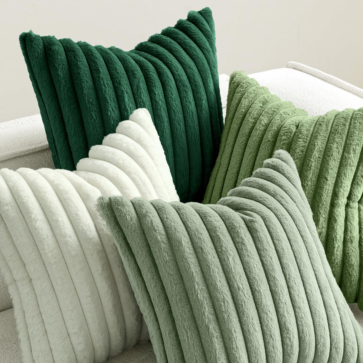 MIULEE four-piece set refreshes sofas, chairs, or beds in green.