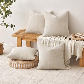 MIULEE set of four pillow covers cream complements sofas and beds.