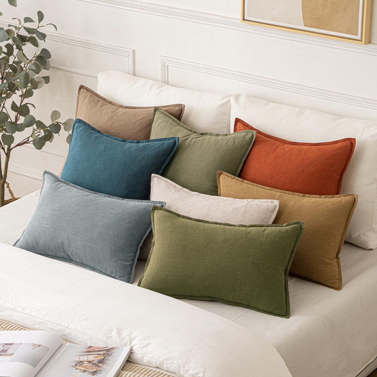 Set of two pillow covers for coordinated decor.