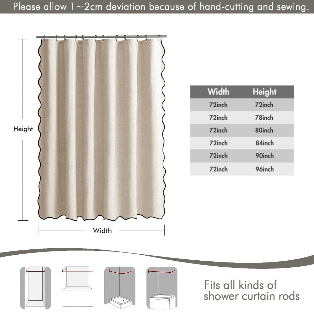 MIULEE shower curtain is machine-washable for simple cleaning.