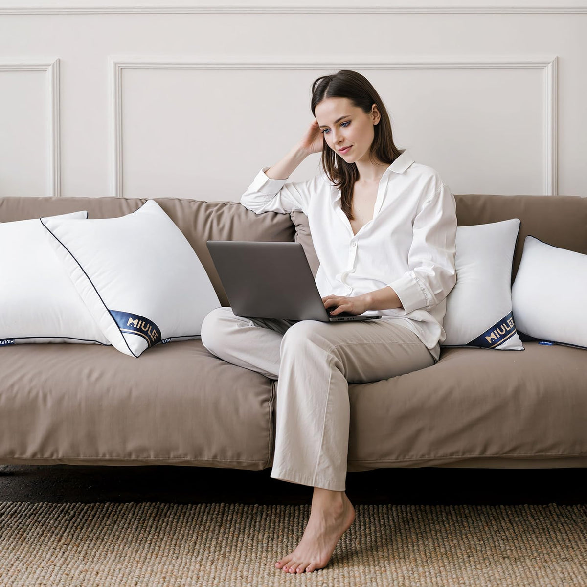MIULEE inserts on sofa show casual yet refined styling