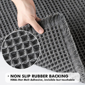 MIULEE soft 3D waffle texture adds comfortable underfoot feel in any bathroom.