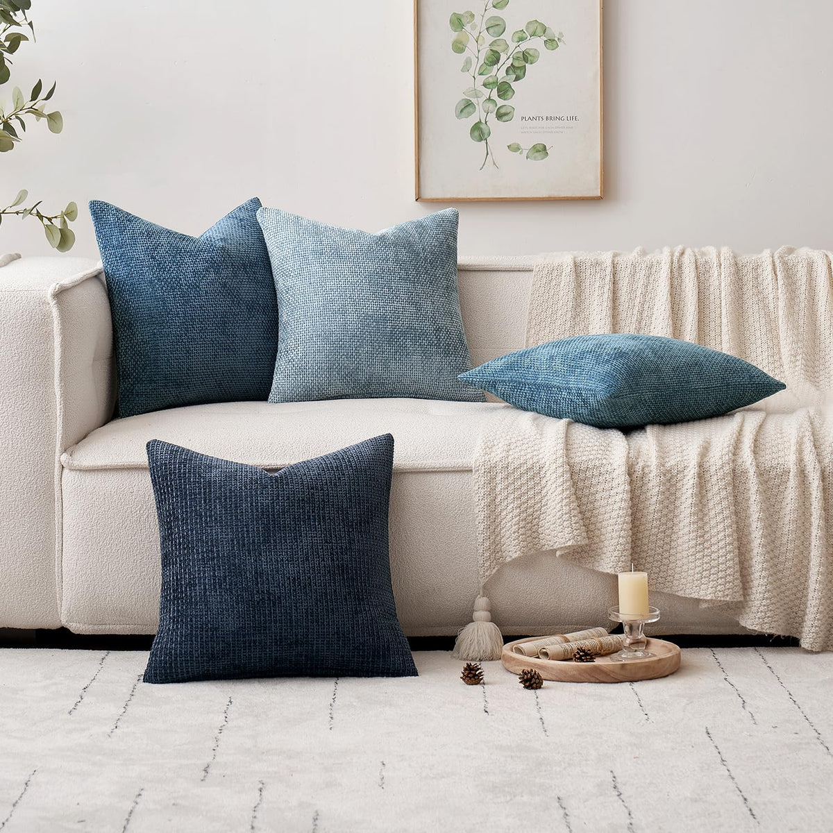 MIULEE soft blue gradient decor to soften modern furniture and spaces.