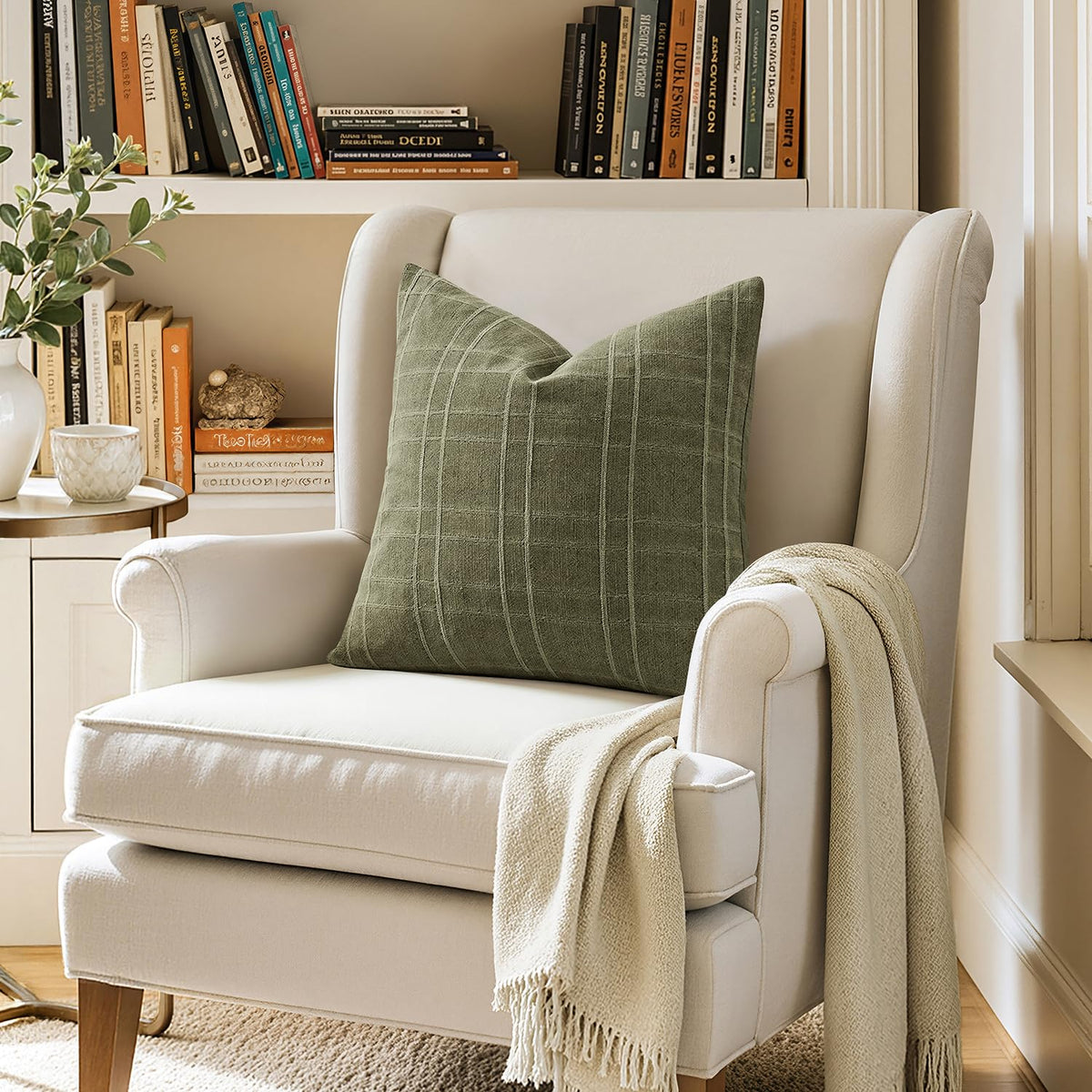 MIULEE soft breathable pillow cover in sage green for everyday comfort