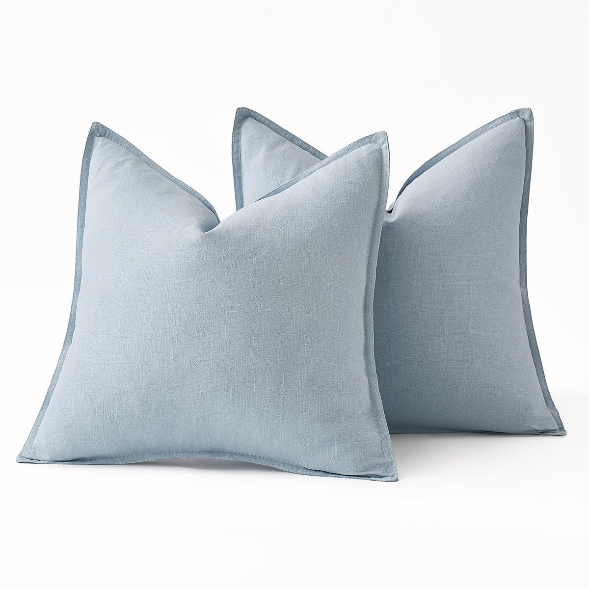 Natural ramie linen and cotton blend offers soft texture.