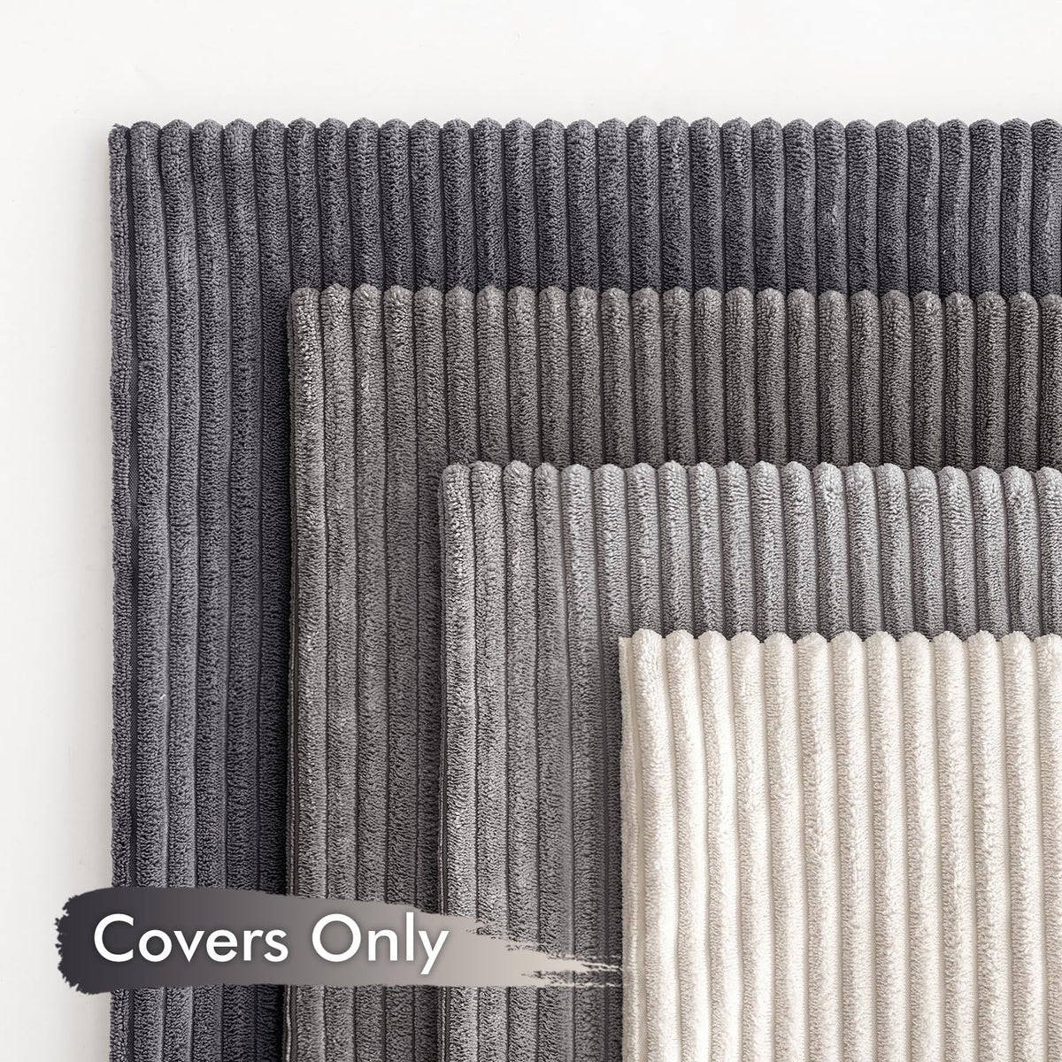 MIULEE soft corduroy texture pillow cover 18x18, rich tactile feel