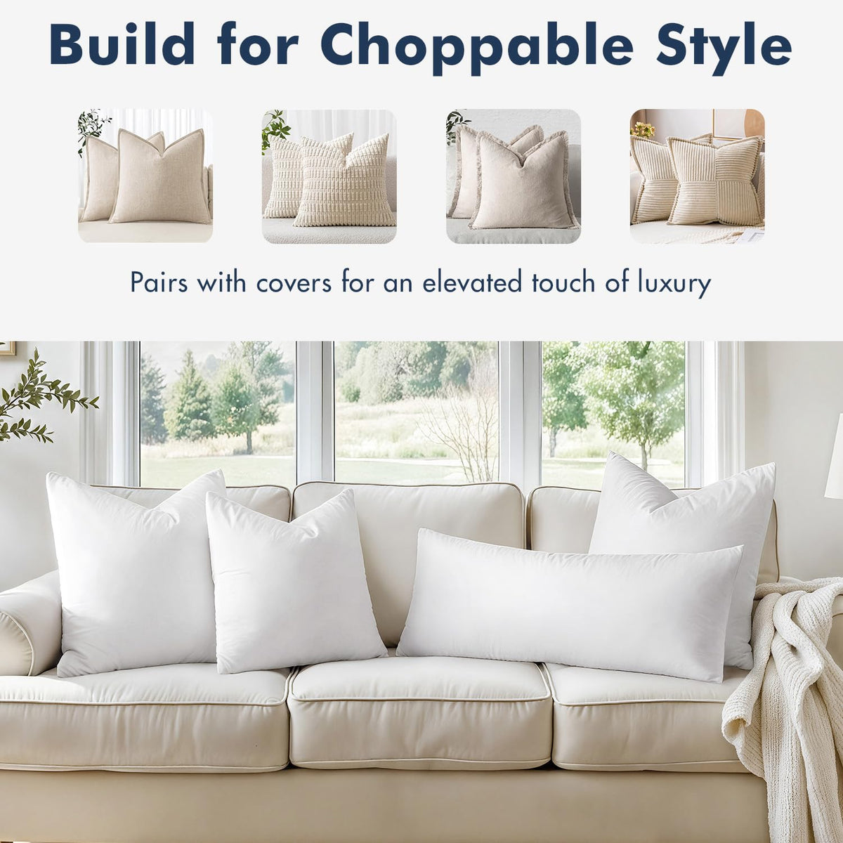 Soft, fluffy MIULEE inserts offering head and back support