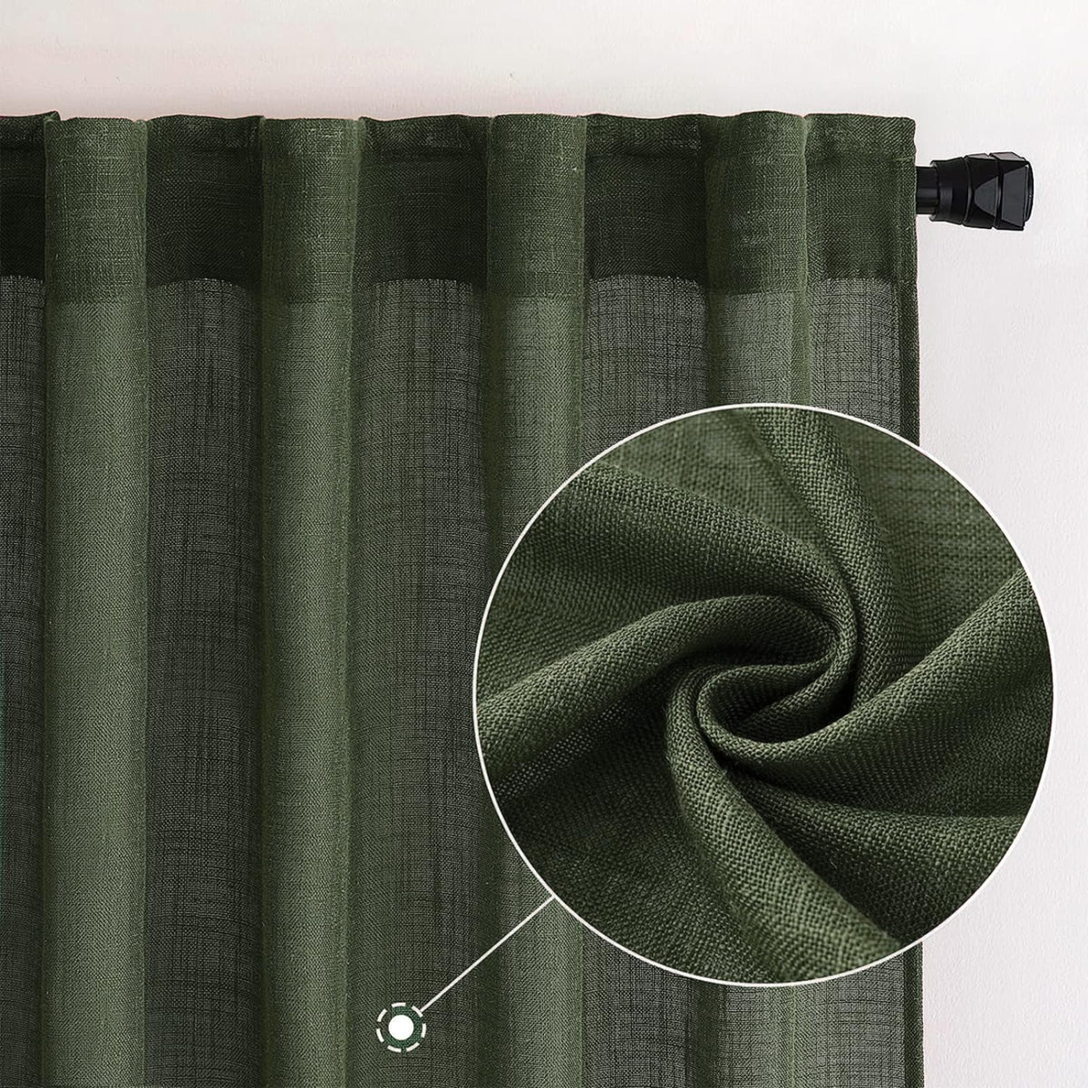MIULEE soft-textured linen blend close-up highlights durable, natural-looking fabric.