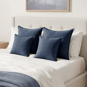 MIULEE solid-color linen pillow cover indigo suits bedrooms and patios with versatile charm