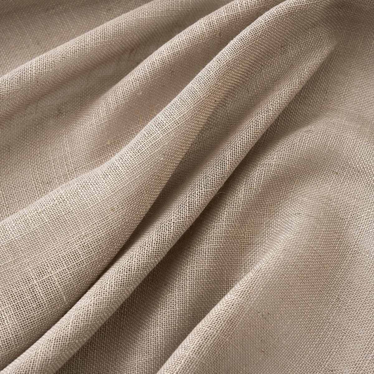 MIULEE Taupe Linen Curtains living room mood with soft light filtering.