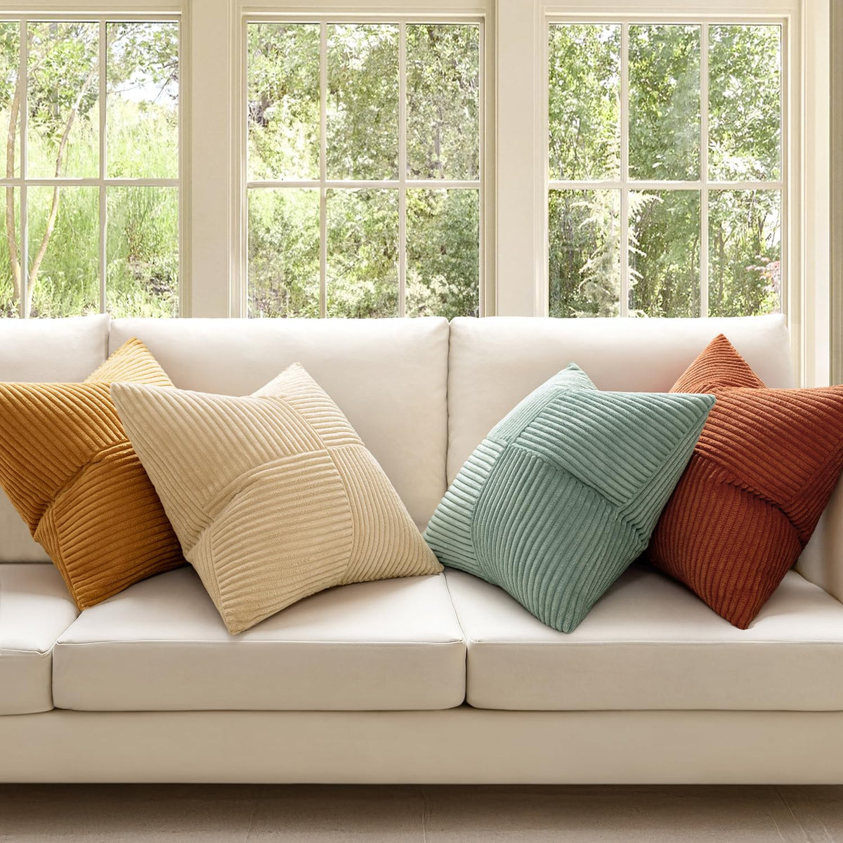 MIULEE corduroy texture pillow cover delivers soft, inviting tactile feel