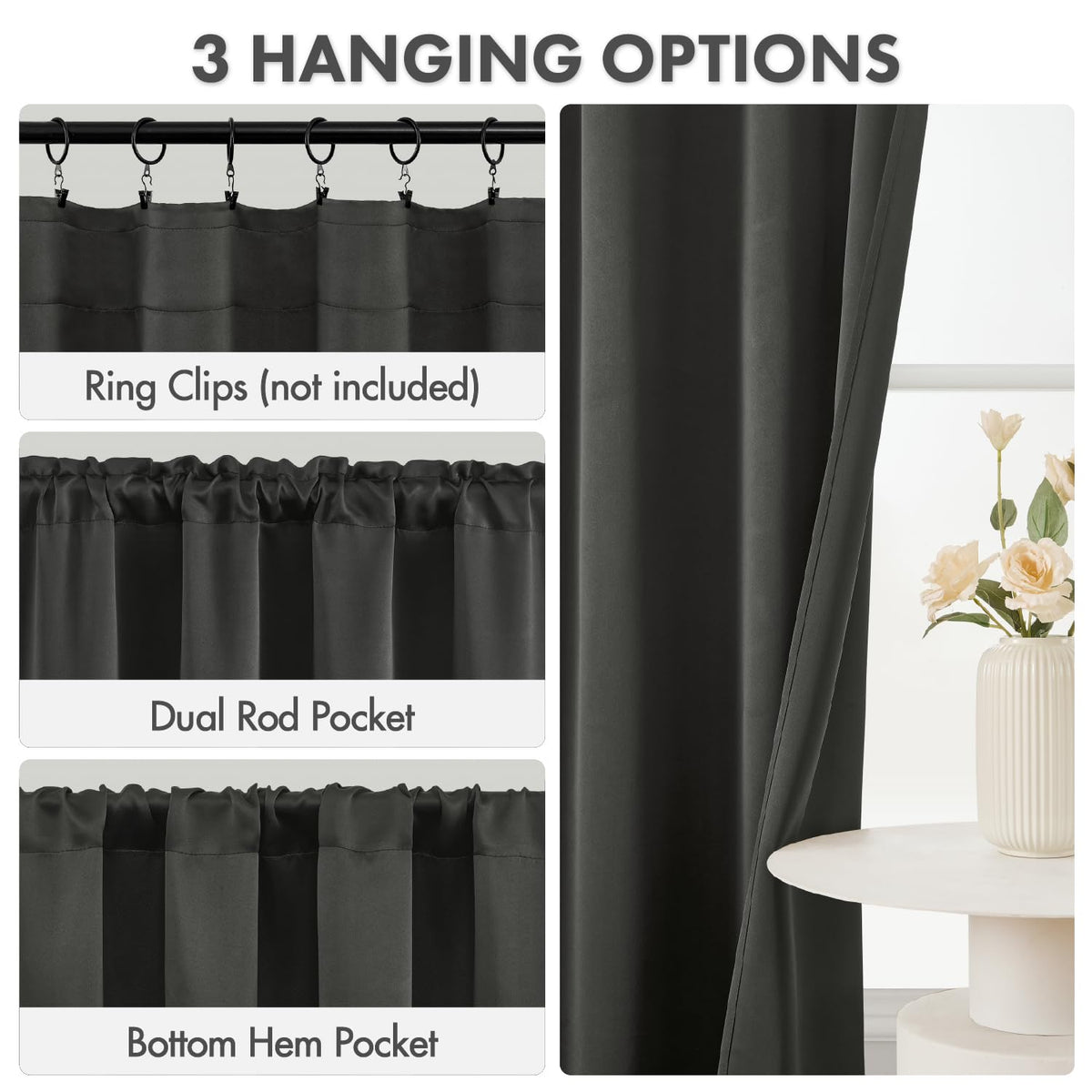 MIULEE thermal insulated drapes help maintain comfortable indoor temperature.