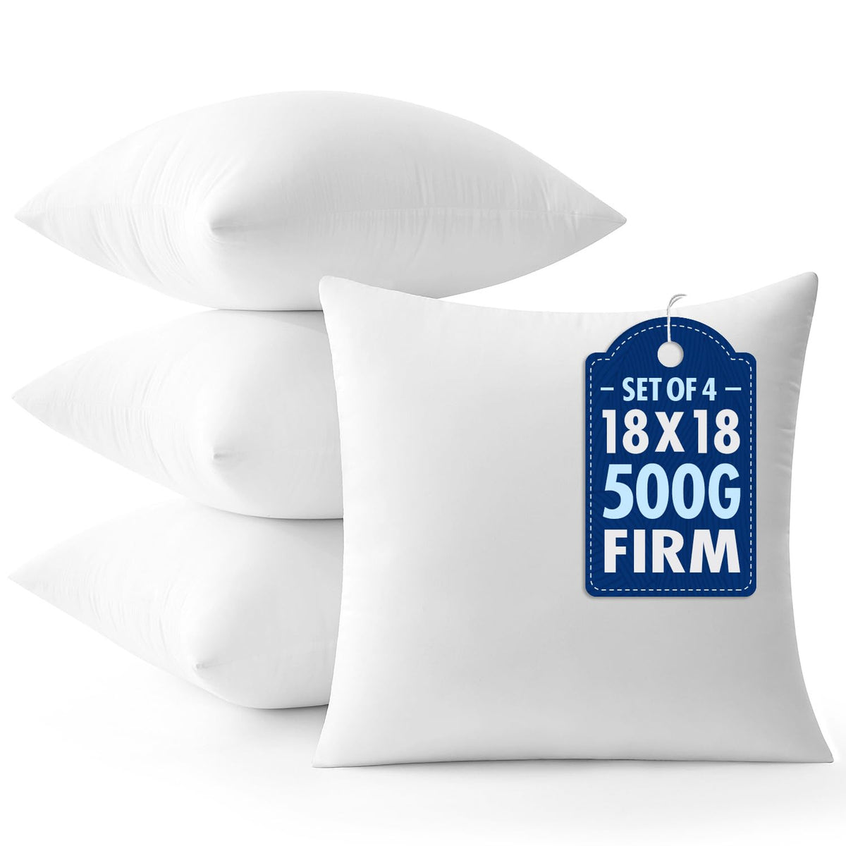 MIULEE throw pillow inserts, 18x18, four-pack, ready to refresh your sofa or bed.