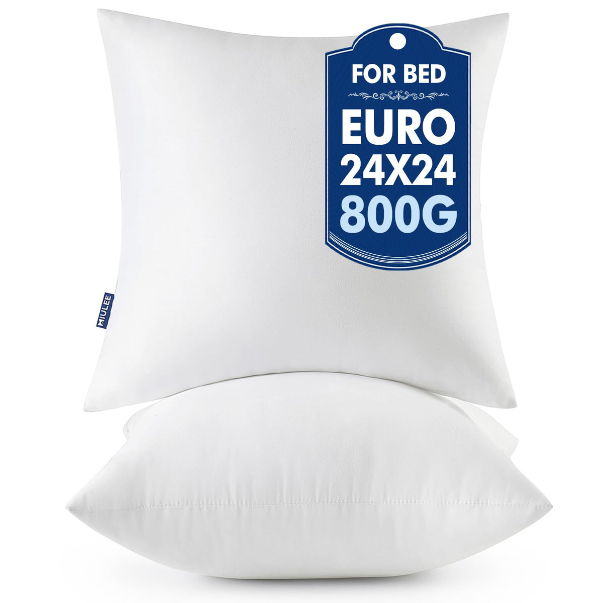 MIULEE throw pillow inserts 24x24 pack 2 for cozy decor