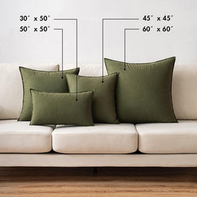 MIULEE two covers displayed on a sofa demonstrate versatile olive green decor