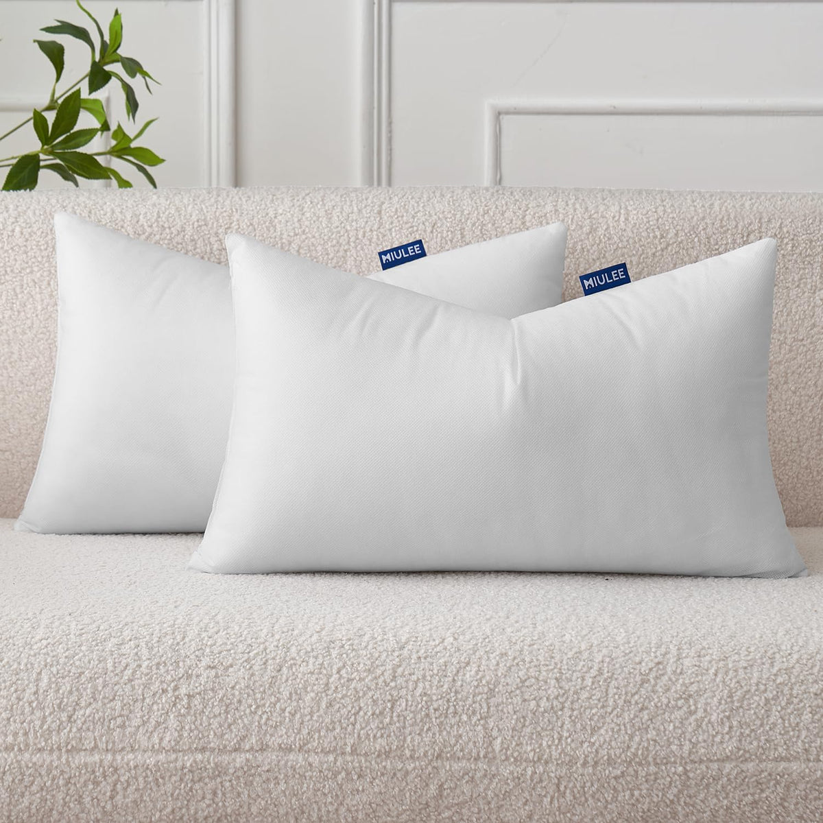 MIULEE two-pack 12x20 pillow insert ready to elevate living room decor.