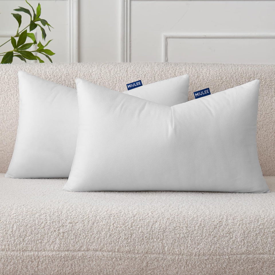 MIULEE two-pack 12x20 pillow insert ready to elevate living room decor.