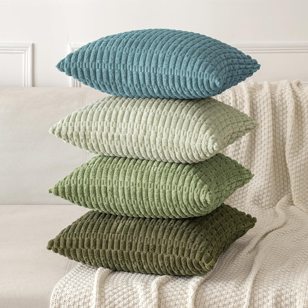 MIULEE two-pack corduroy pillow covers offer versatile updating for living spaces.