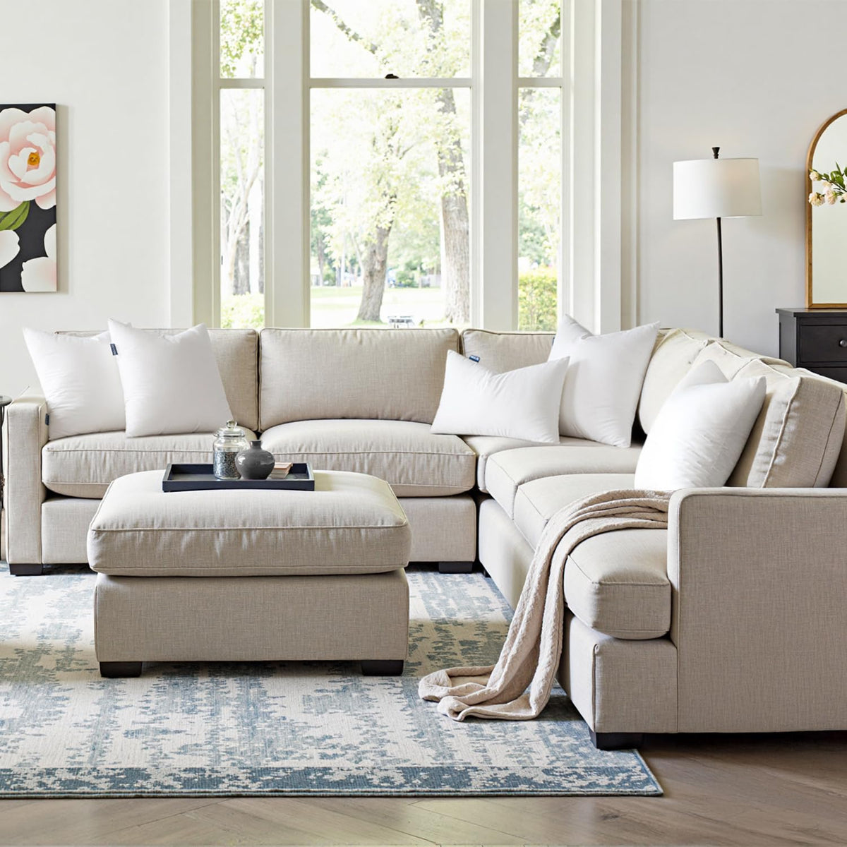 MIULEE two-pack pillow inserts arranged to highlight size and fullness.