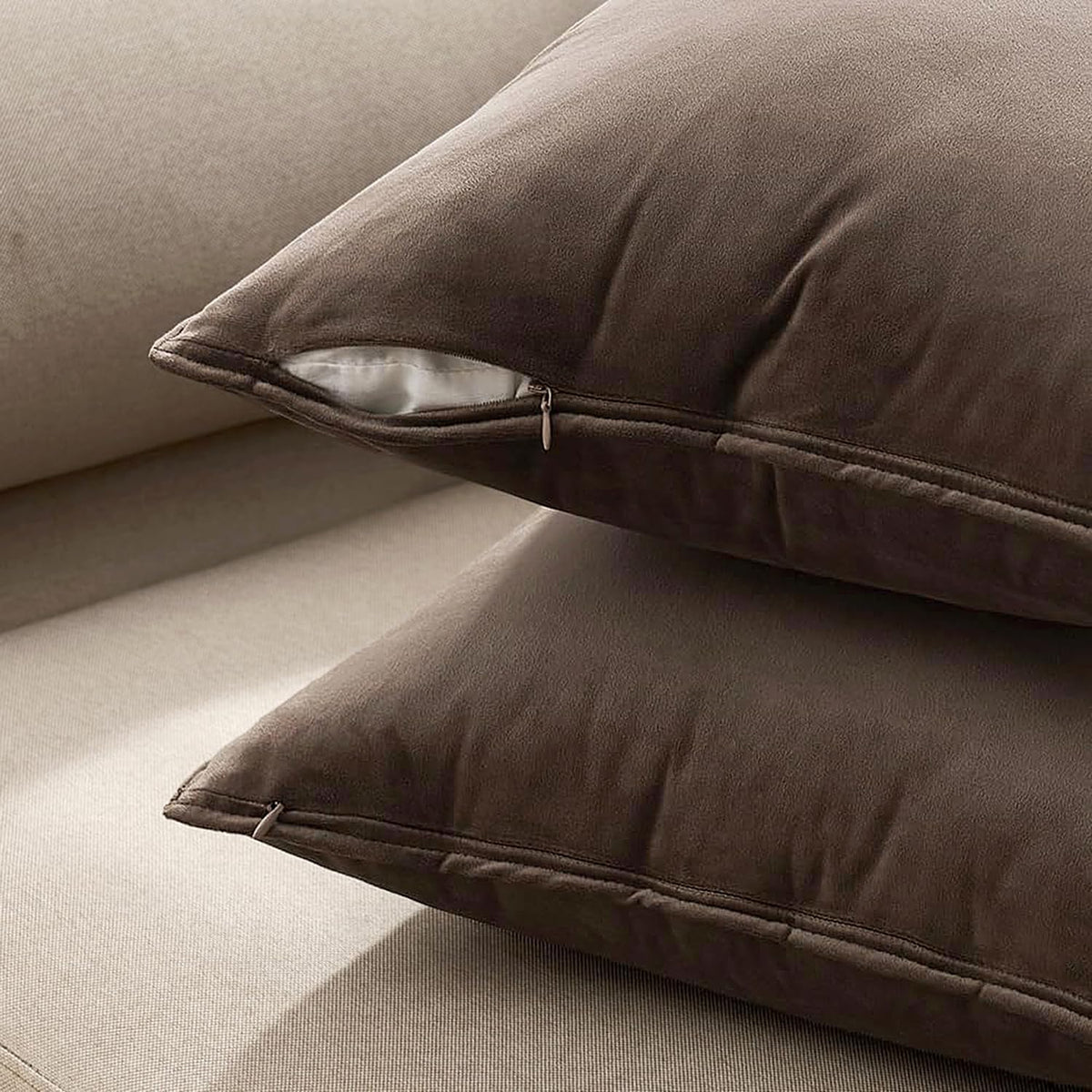 MIULEE two-pack velvet pillow covers refreshes seating and cushions instantly.